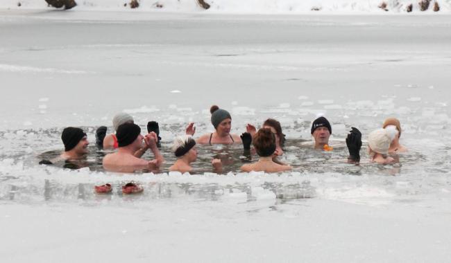 Se baigner en hiver à Renipont ... c'est possible ! 