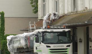 Waterloo : l'estaminet de Joséphine en cours de démolition au pied de la Butte du Lion