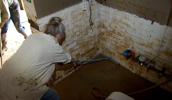 La rue de Corroy à Chaumont-Gistoux touchée par les orages