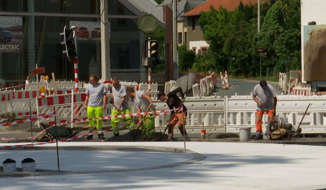 Beauvechain : les travaux d'aménagement du giratoire avancent au carrefour d'Hamme-Mille