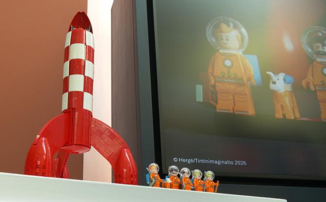 Musée Hergé : La fusée de Tintin en Lego prête au décollage